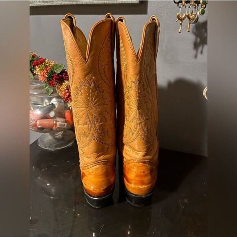 Eel Burnt Orange Cowboy Boots - Picture 3 of 6